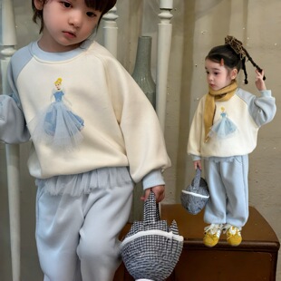 2026新款深秋儿童卫衣套装运动休闲男女童宝宝卡通卫衣卫裤两件套