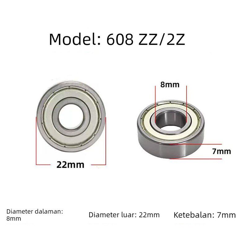 微型小轴承滑板车轴承608ZZ 6082RS ABEC内径8mm外径22mm 厚度7mm
