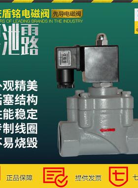 重庆盾铭电磁阀厂铸钢不锈钢活塞式先导电磁阀1.62.54mp内螺纹
