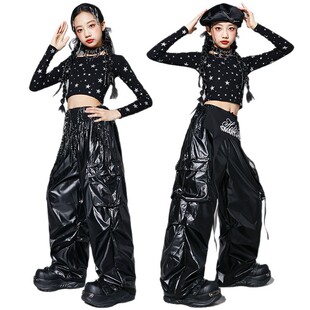 2026新款女童jazz爵士舞服装女孩练功服上衣儿童街舞演出服少