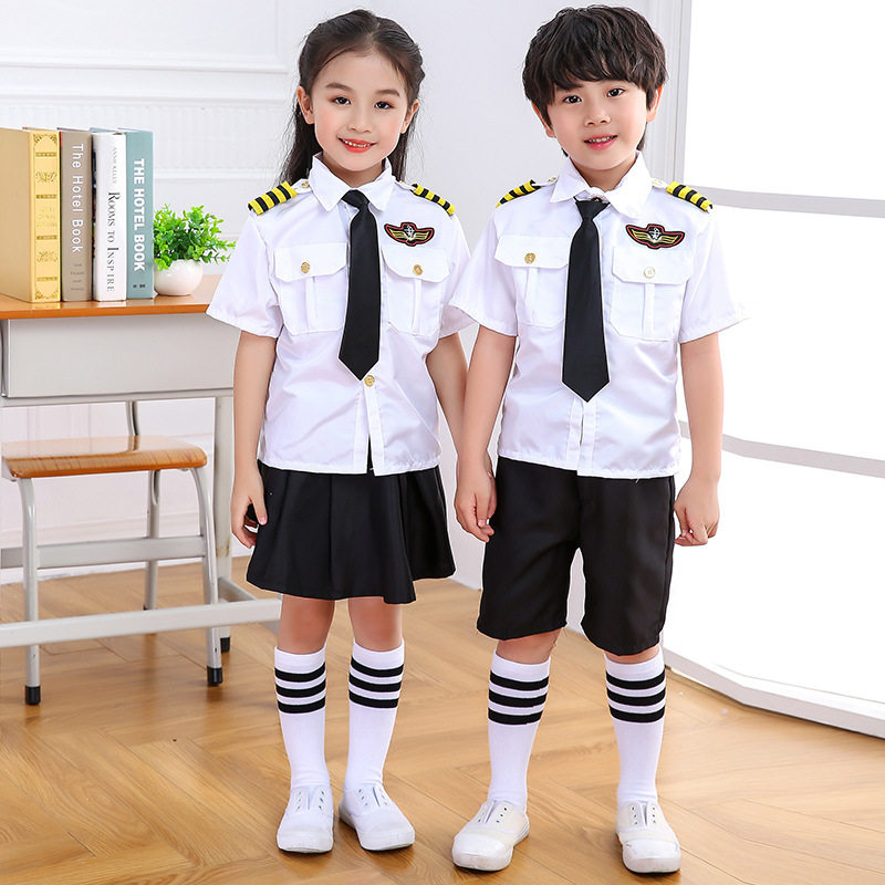 2026新款儿童空军空姐机长制服飞机师男女童空少服装航空飞行员表
