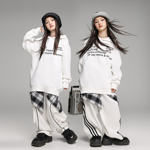 2026新款街舞儿童潮服hiphop嘻哈男女童潮牌演出服少儿宽松