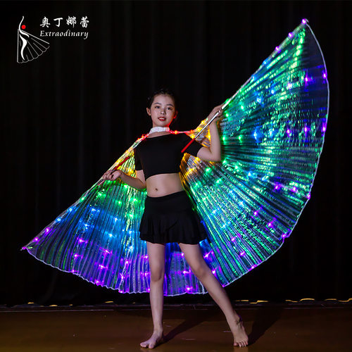 2026新款舞蹈翅膀发光玩具披风led天使翅膀肚皮舞道具儿童LE