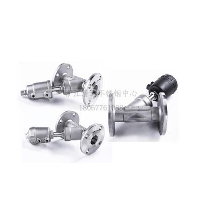 304不锈钢法兰气动角座阀Y型高温DN15 20 25 32 40 50不锈钢头