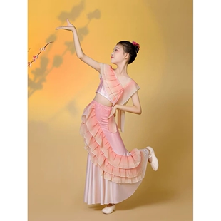 2026新款傣族服装儿童女舞蹈演出服傣族舞剧目艺考鱼尾裙少儿孔雀