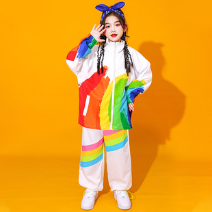 2026新款儿童啦啦队演出服元旦小学生运动会班服国潮街舞套装中国