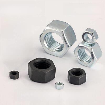 10.9级铁镀锌六角螺母发黑螺丝帽GB6170细牙M4M5M6M8M10M12M16M24
