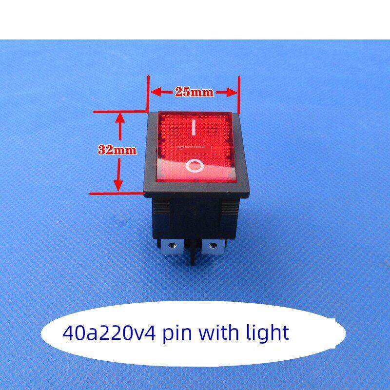 40A大电流带灯红色按钮4针摇杆动力船型开关大功率烘箱焊机开关