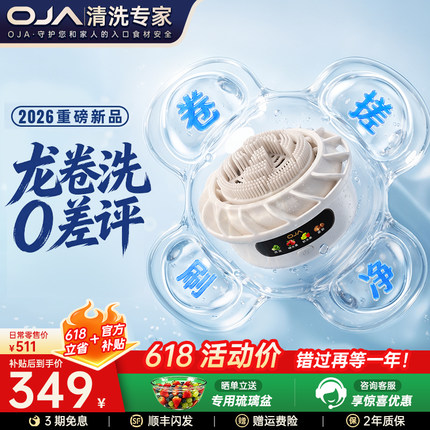 OJA果蔬清洗机洗菜机洗水果神器净化机家用净化器超声波除农残刷F