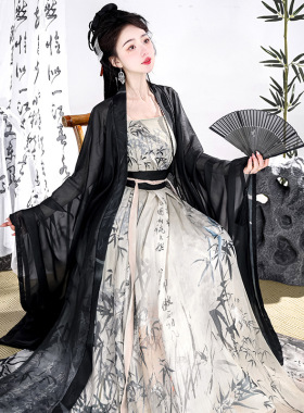 2026新款宋制曹县汉服女款古装黑色大袖衫齐腰改良汉元素中国风日