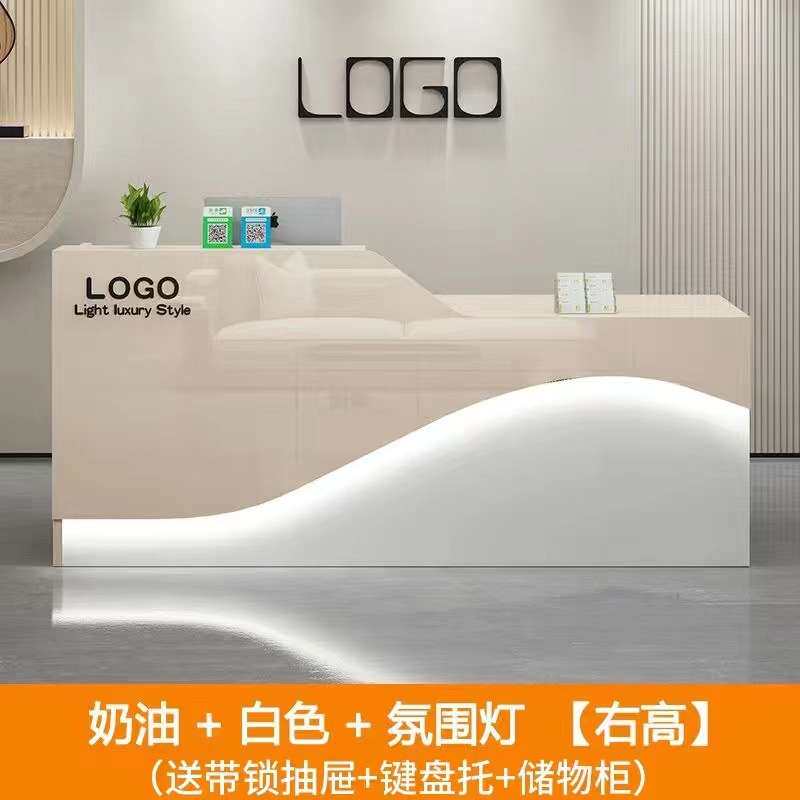 吧台收银台简约现代前台接待吧台桌服装奶茶便利店收银台柜小吧台