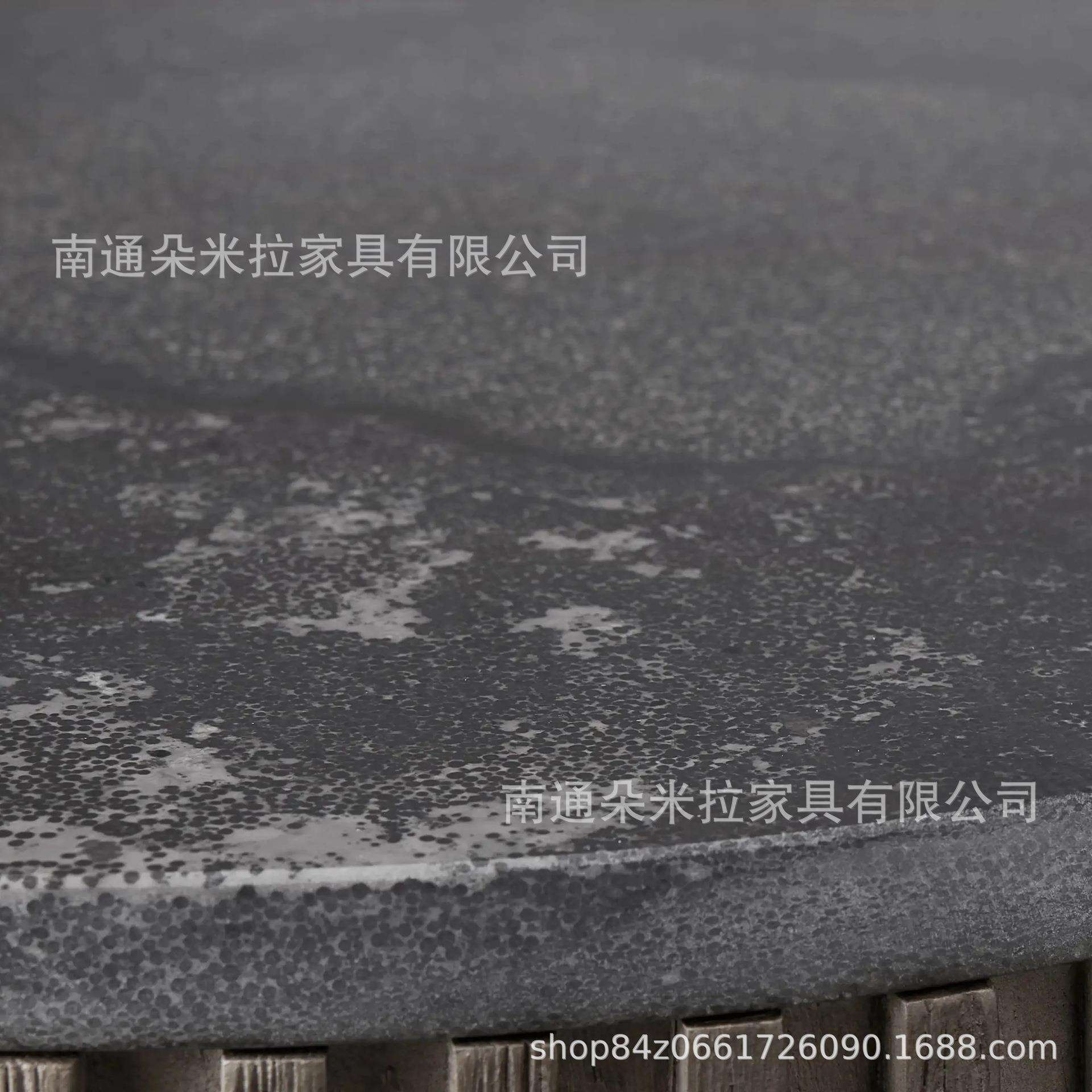 RH美式小户型客厅橡木大理石边几现代简约时尚实木边桌角几圆形