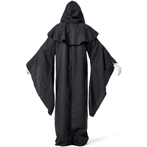 2026新款万圣节鬼节狂欢表演服装黑色简易长袍恶魔服装亚马逊