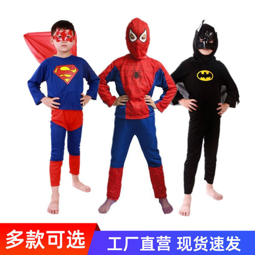 2026新款万圣节儿童服装佐罗超人蝙蝠侠蜘蛛侠衣服套装动漫COS