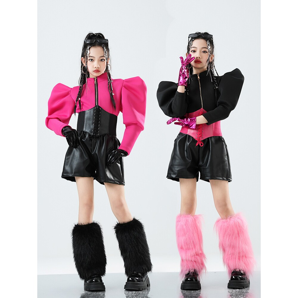2026新款多巴胺糖果亮色女童模特走秀潮服儿童车模个性比赛演出服