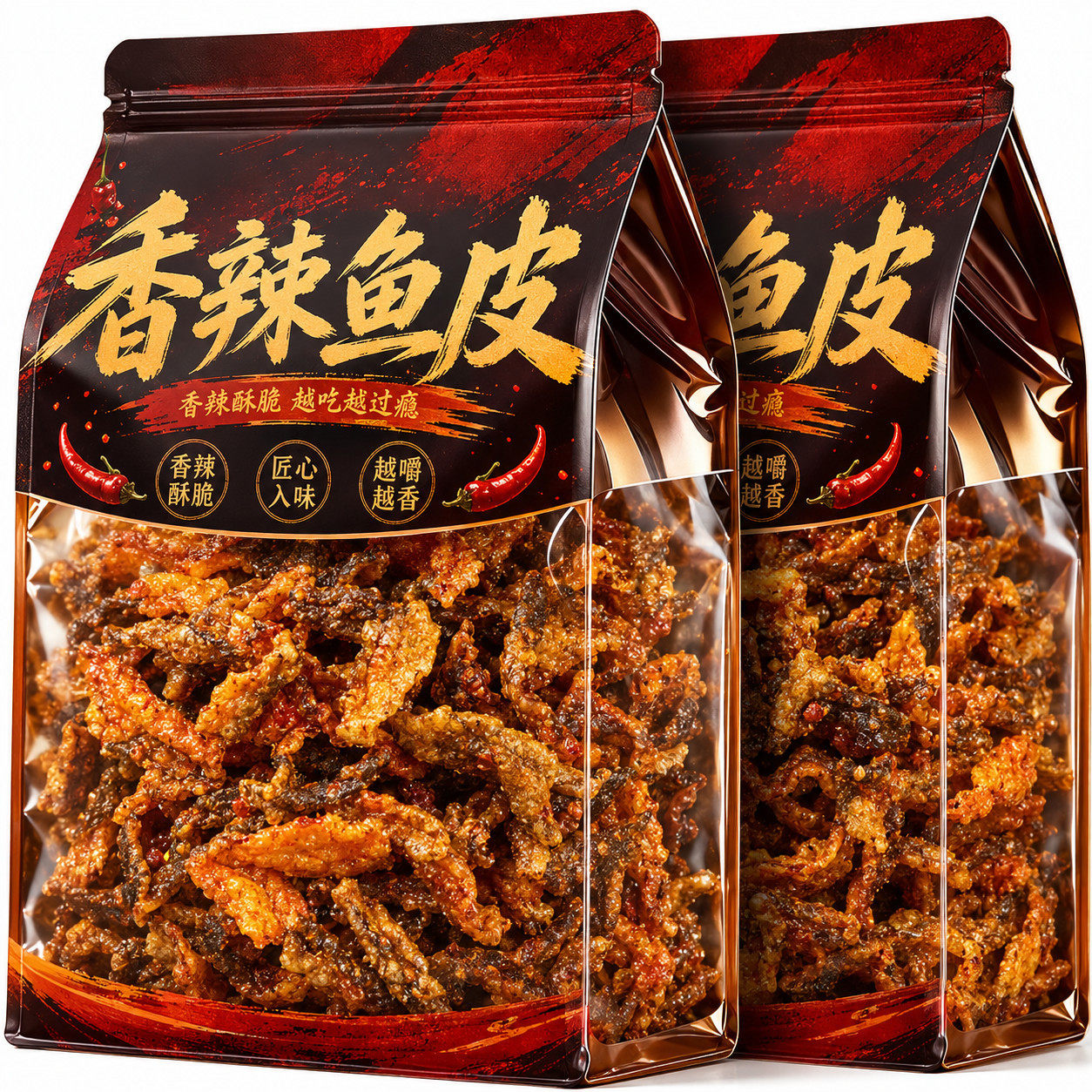 【大袋净重】新鲜即食香辣鱼皮蜜汁甜辣海鲜鱼产鱼皮高品质批发