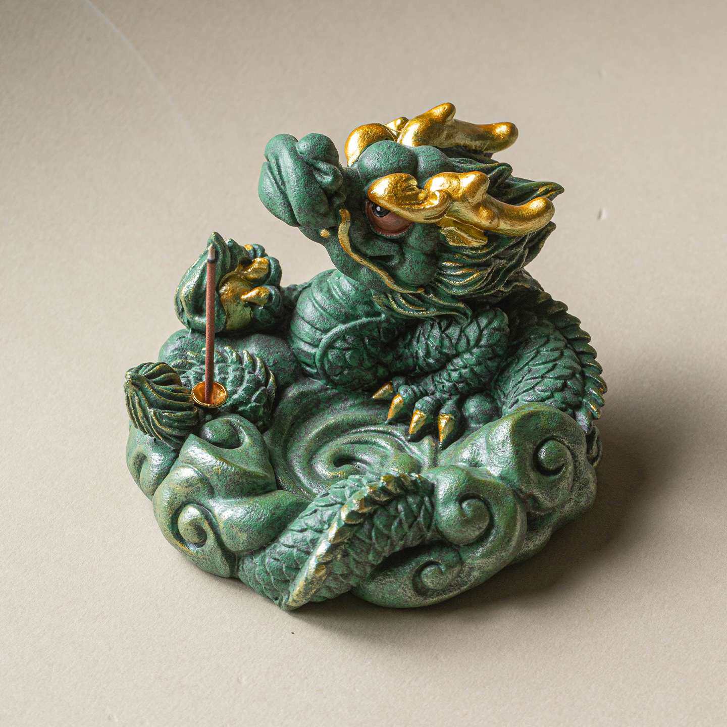 厂家中式青砂石神龙线香香插底座云海 家居茶桌装饰茶宠摆件