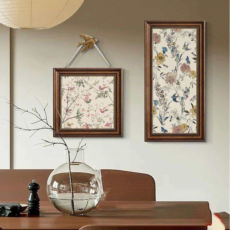 美式床头装饰画两联客厅挂画欧式墙画房间花卉壁画餐厅油画卧室