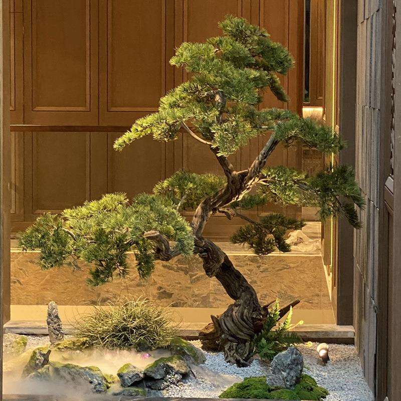 仿真迎客松树室内景观植物盆栽大型盆景落地假树摆件