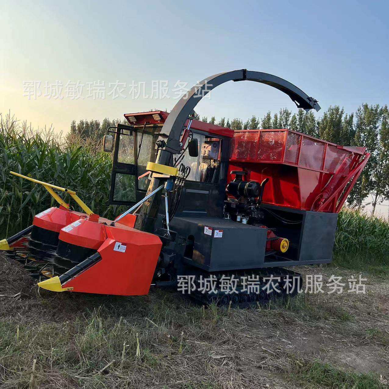 全自动履带圆盘秸秆收割青储机牧草粉粹收割一体收获机