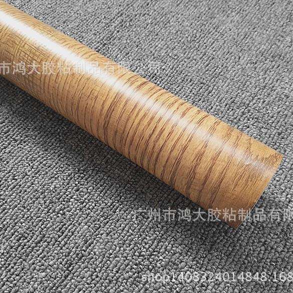 PVC墙纸木纹波音软片家具翻新墙贴壁纸电视墙防霉防潮新中式风