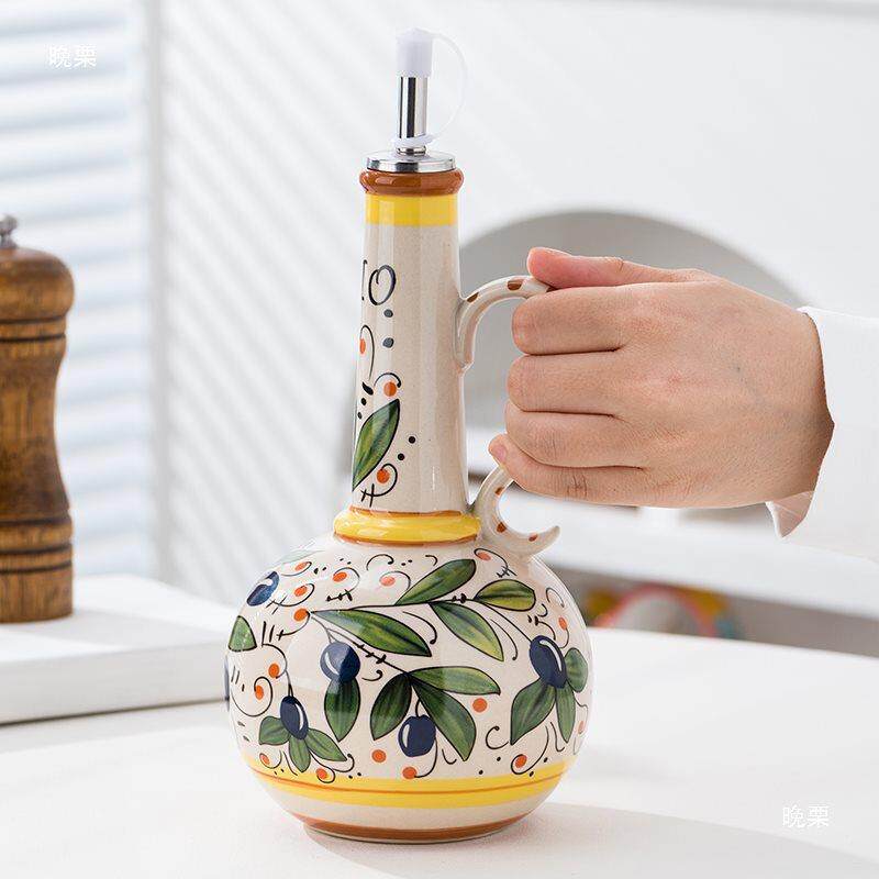 出口意大利釉下彩陶瓷瓶橄榄油瓶油醋瓶厨房调料瓶引流瓶其他