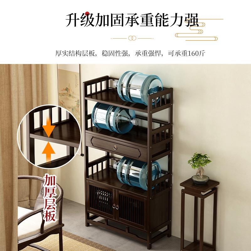 新中式茶室禅意花架室内落地置物架阳台户外花盆架文玩摆件展示架