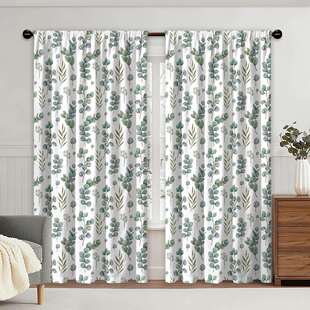 2PCS圣诞节碎花窗帘工厂3D数码印花跨境亚马逊窗帘热卖花型