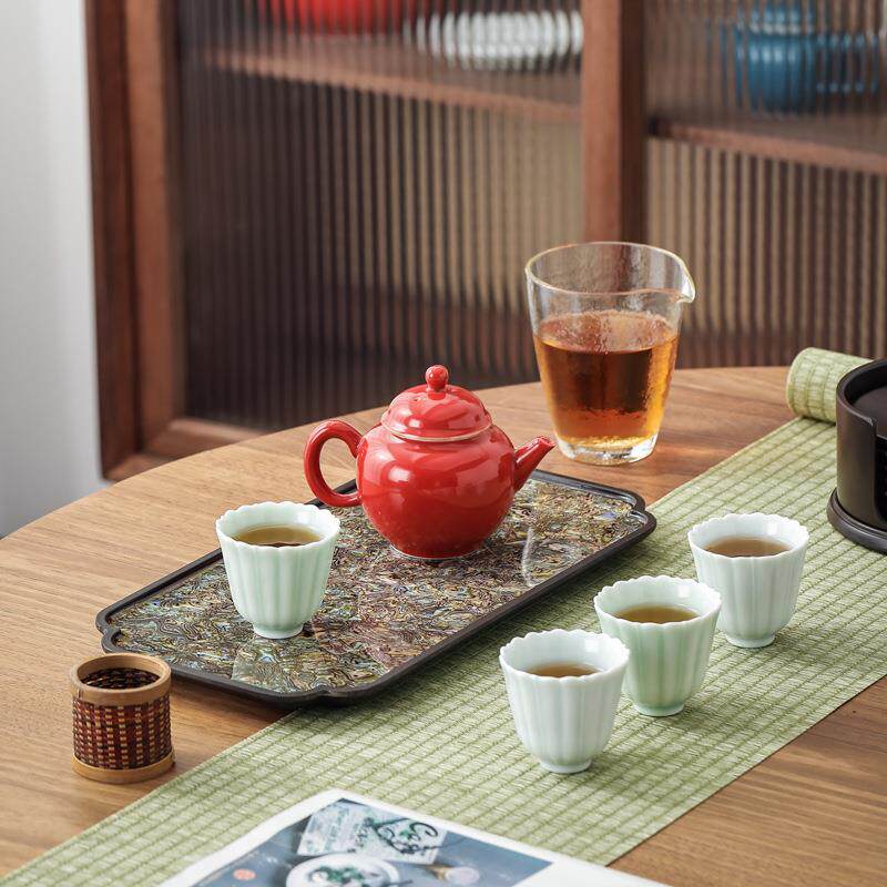 茶盘电木整块密胺螺钿大漆中式复古合金壶承茶承茶道茶具配件果盘