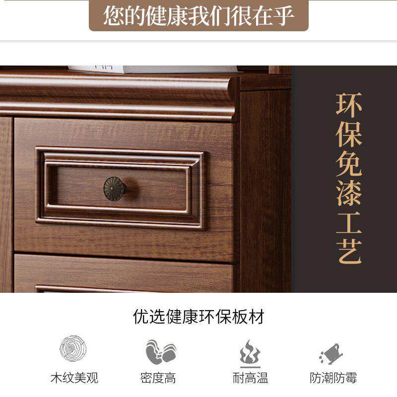 新中式餐厅餐边柜一体靠墙2025款厨房碗柜收纳柜客厅小户型储物柜