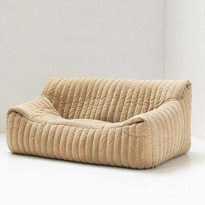 跨境爆款中古风民宿复古布艺沙发波浪沙发Compression Sofa家具