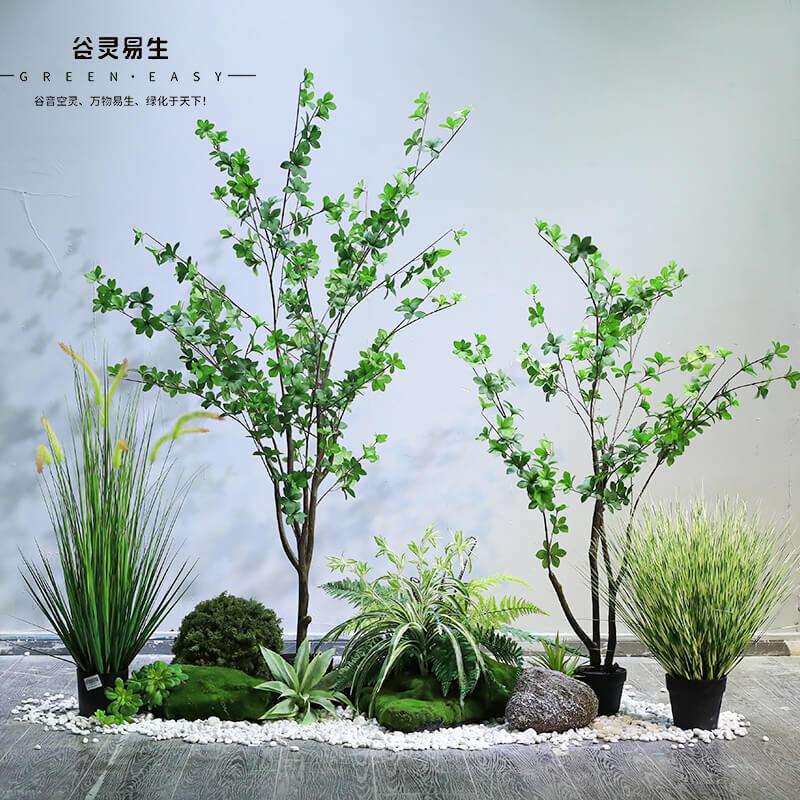 仿真绿植景观吊钟树植物装饰室内庭院墙角大型假马醉木造景摆件