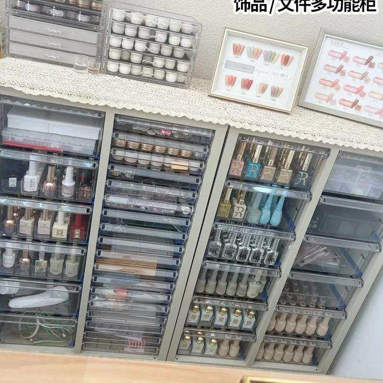 美甲店收纳柜甲油胶灌装多层整理柜饰品展示柜A4文件柜办公资料柜