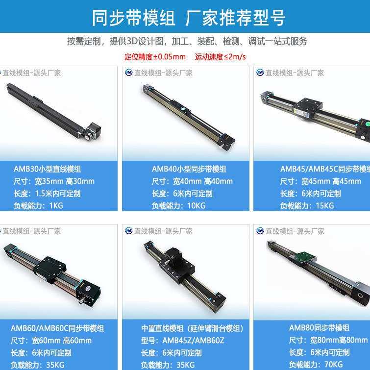 东莞奥铭同步带模组往复运动导轨自动喷码打印高速电动直线滑台