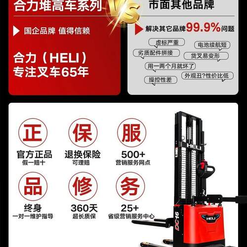 合力叉车站驾式堆高车1.6吨2吨CDD16-TF/JF电动叉车电动升降叉车