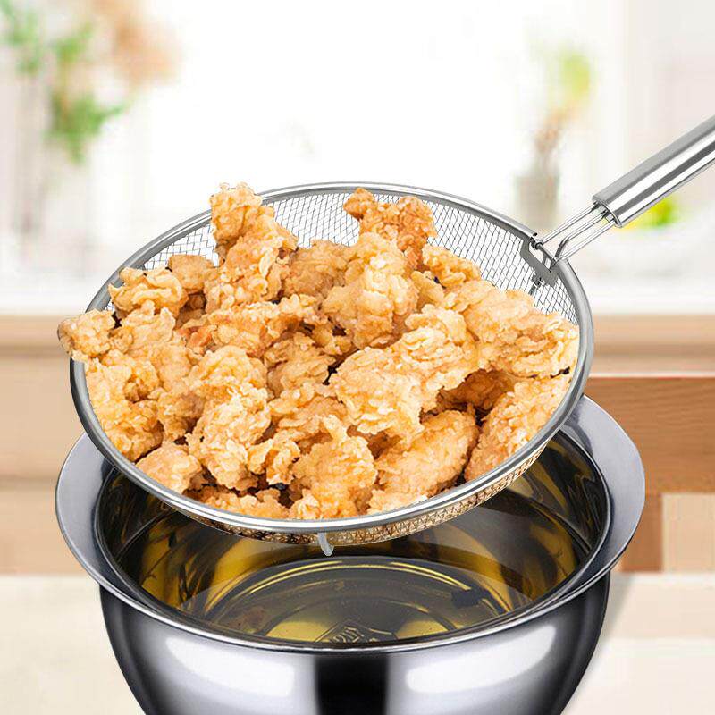 新款不锈钢漏勺漏网过滤网炸篮捞面勺厨房家用防烫豆浆滤渣