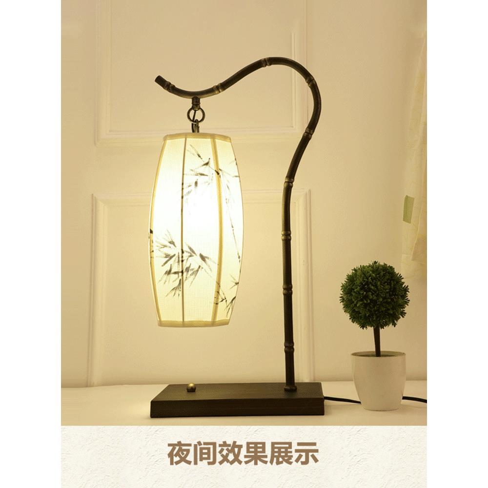 手绘新中式落地灯仿古酒店茶楼立式现代复古铁艺书房卧室落地台灯