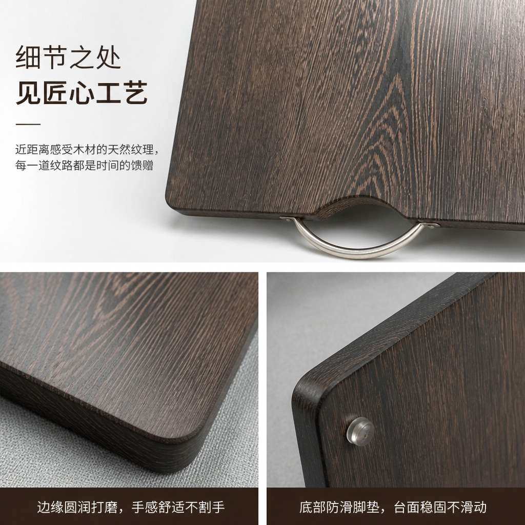 鸡翅木整木菜板防滑防霉加厚实耐用厨房家商用切肉菜砧板