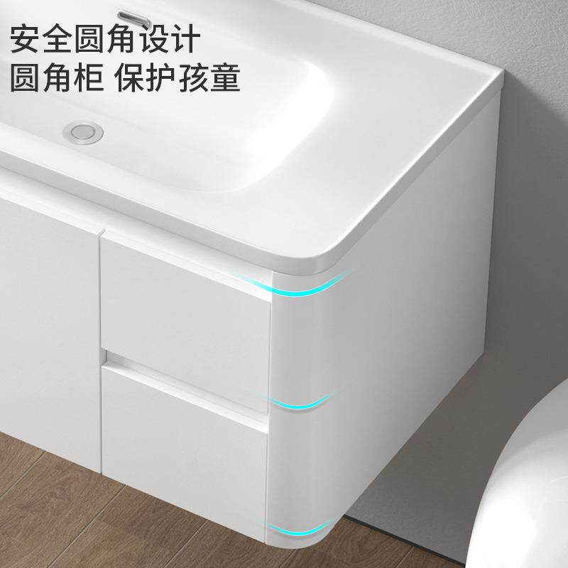 卫生间家用壁挂浴室柜组合陶瓷一体盆洗漱台厕所洗脸洗手台一体柜