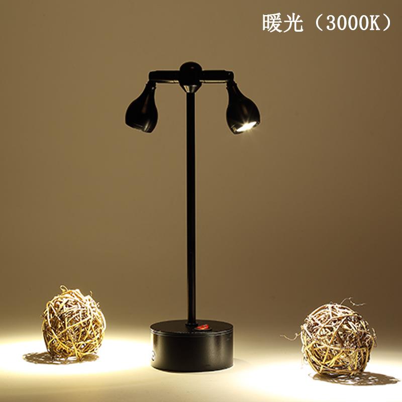 双头led无线可充电射灯1W3W珠宝柜台展示灯酒吧台餐桌电池小射灯