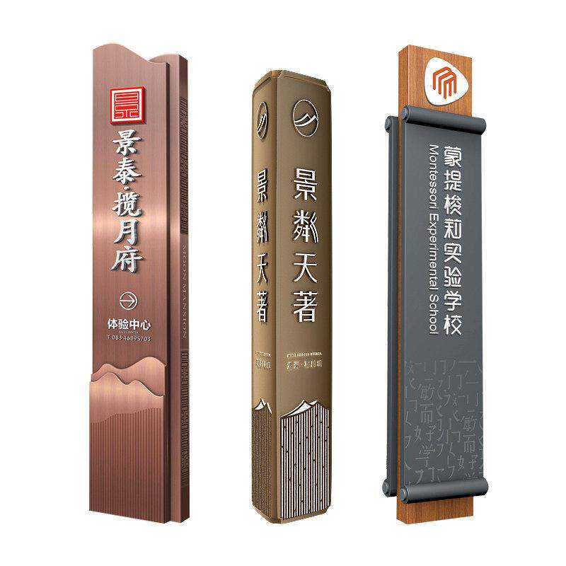 精神堡垒导向牌小区指示牌停车场导视牌制作室内外发光立式指路