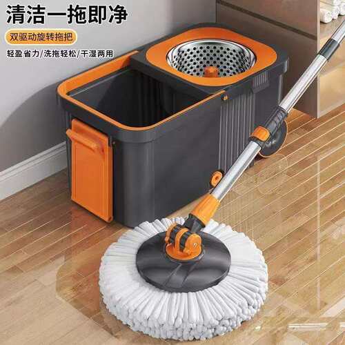加厚升级款家用带桶拖把免手洗自拧水旋转拖把家用一拖净拖布