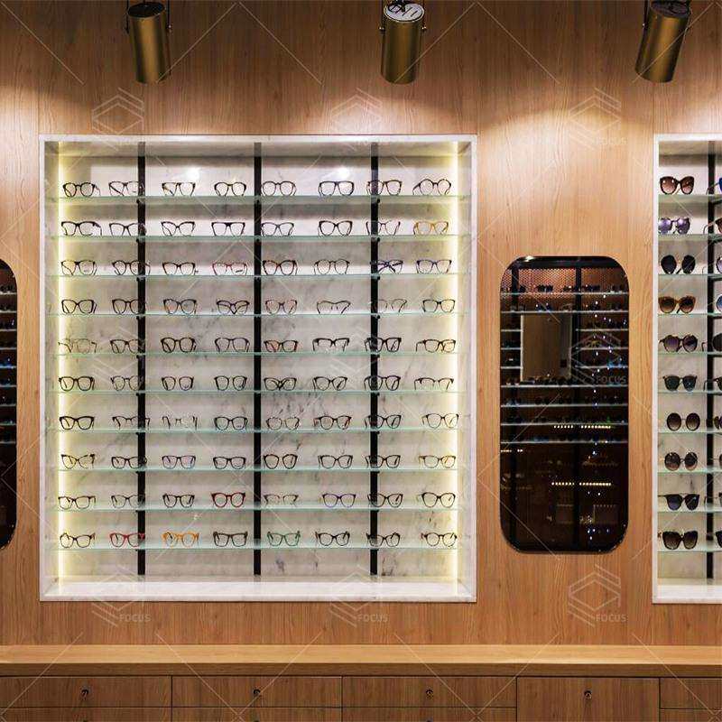 复古眼镜店展示柜亚克力墨镜中岛展示台木质靠墙眼镜展架玻璃展柜