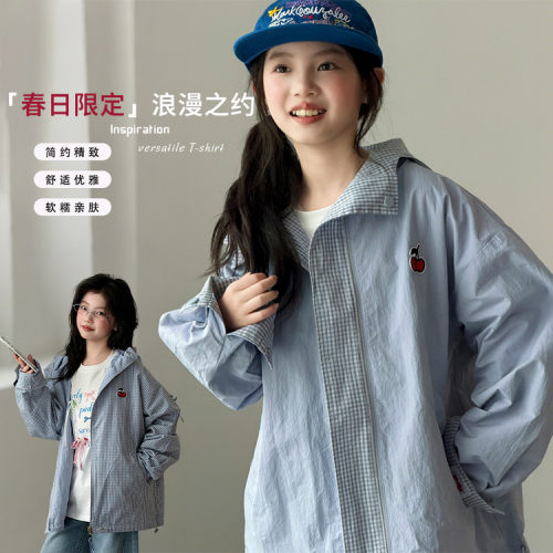 2026年春款中大童樱桃双面穿外套春季新款两面穿