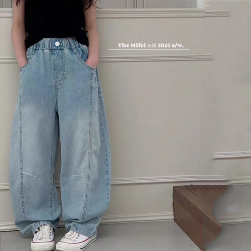 2026年春夏秋弯刀老爹裤双杆拼接牛仔裤