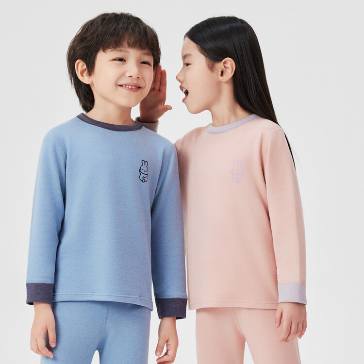 羽绒蚕丝家居服套装中大童睡衣拼接两件套