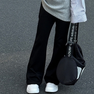 【小黑裤】黑色牛仔弹力喇叭裤女童裤子春秋款牛仔裤中大童女孩