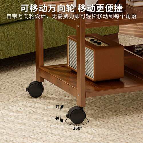 可移动置物架家用客厅茶室茶具整理收纳架厨房储物用品置物小推车