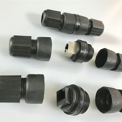 M25CAT5CAT6面板对接屏蔽网络线超防水连接器/六类以太网RJ45接头