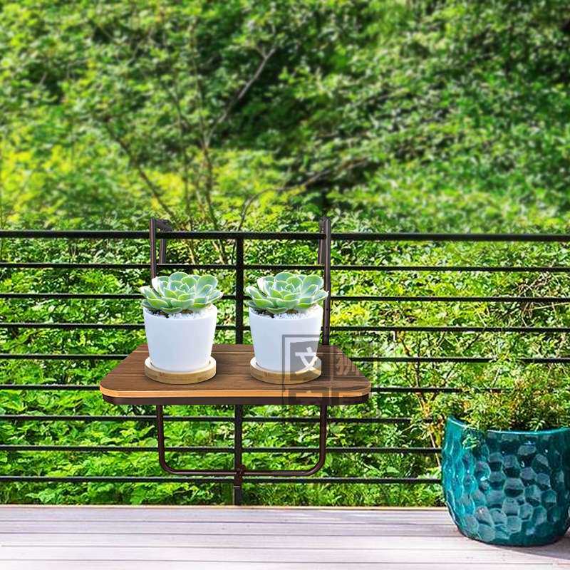塑木阳台折叠挂板 壁挂花架装饰隔板架子folding hanging table